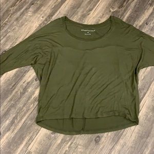 3/4 Length Sleeve Green Shirt